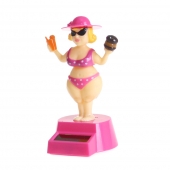 Szoláris táncoló dekoráció hölgy kalappal rózsaszín