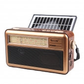 Hordozható 3 sávos napelemes rádió X-BASS sárga