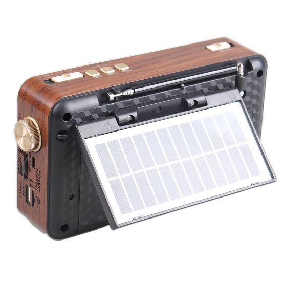 Hordozható 3 sávos napelemes rádió X-BASS sárga