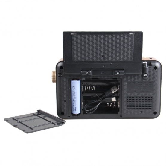 Hordozható 3 sávos napelemes rádió X-BASS sárga