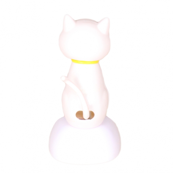 Napenergias táncoló dekoráció – fehér cica