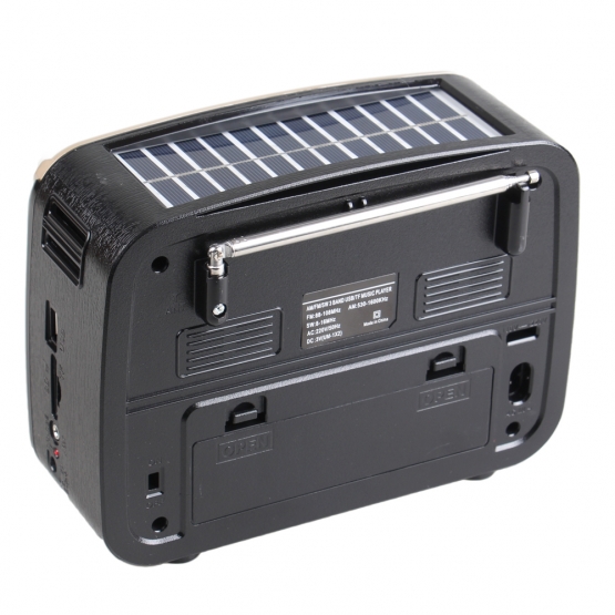 Hordozható 3 sávos napelemes rádió bézs YUEGAN