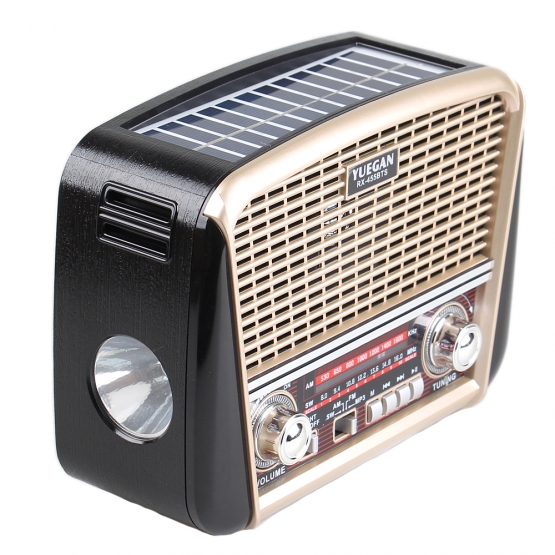 Hordozható 3 sávos napelemes rádió bézs YUEGAN