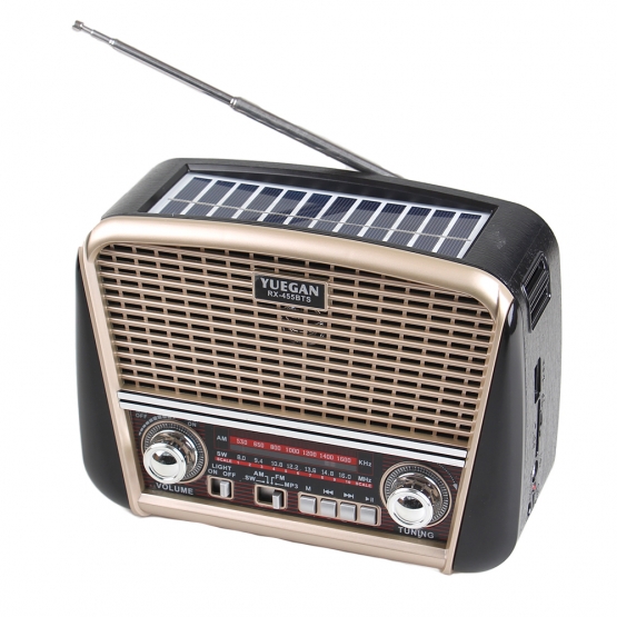 Hordozható 3 sávos napelemes rádió bézs YUEGAN