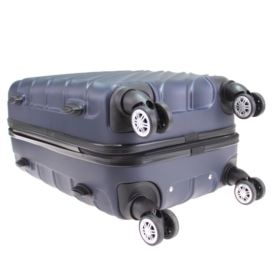 Kéményfalú bőrönd készlet LA3 sötétkék – 3 db