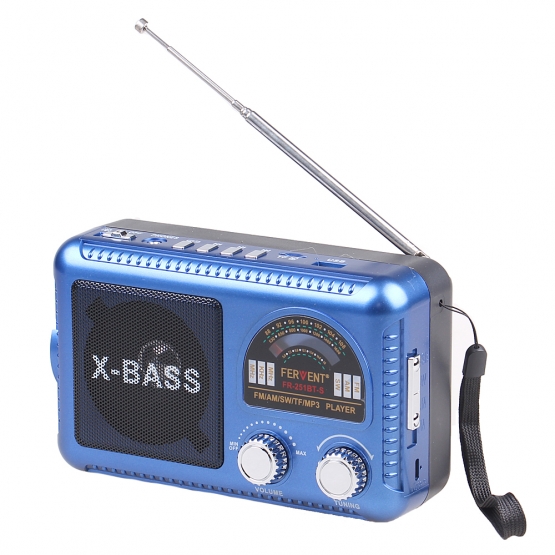 FERVENT napelemes 3 sávos rádió kék