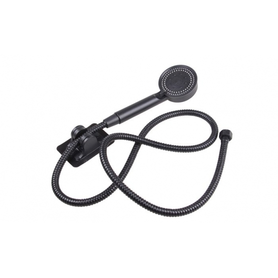 Fekete zuhanyfej tömlővel 1,45 m var.2