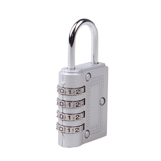 Számkódos lakat, ezüst