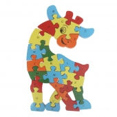Oktató fa puzzle zsiráf var.6