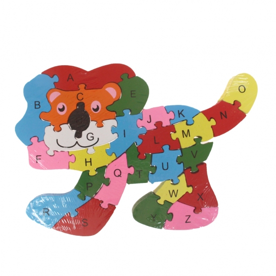 Oktató fa puzzle oroszlán var.3