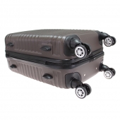 Kéményfalú bőrönd készlet LA1 barna – 3 db