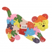 Oktató fa puzzle oroszlánkölyök