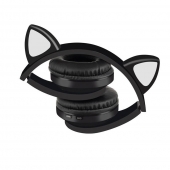 Vezeték nélküli macska fülek fejhallgató fekete