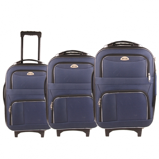 Szövet utazási bőrönd készlet 3 db kék