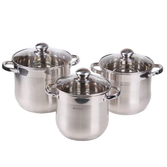 6 részes rozsdamentes acél lábaskészlet EH-9093