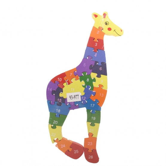 Oktató fa puzzle zsiráf var.5