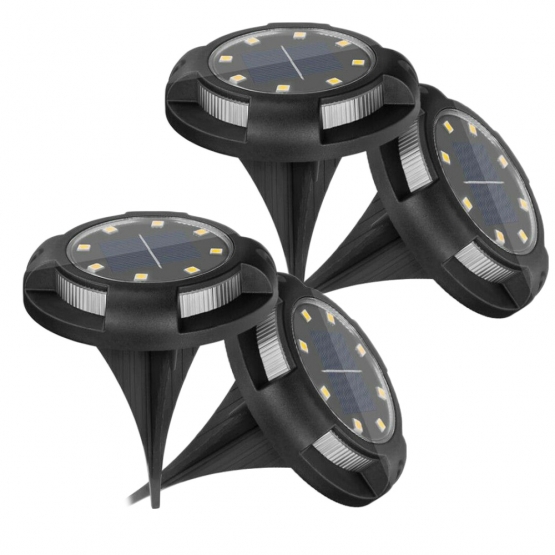 Napelemes kerti süllyesztett LED lámpa, 4 db