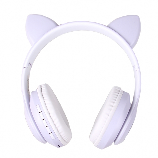 Vezeték nélküli fejhallgató macskafülekkel lila