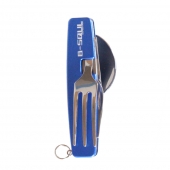 B-SQUL kék, összecsukható multifunkciós kemping evőeszköz