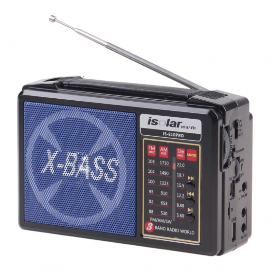 Napelemes 3 sávos rádió IS-810PRO kék