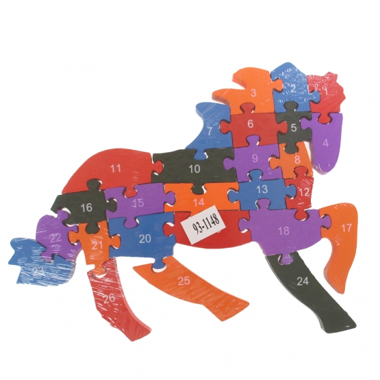 Oktató fa puzzle ló var.1