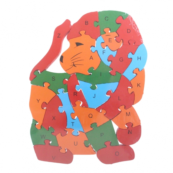 Oktató fa puzzle oroszlán var.1