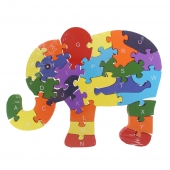 Oktató fa puzzle elefánt var.3