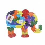 Oktató fa puzzle elefánt var.3