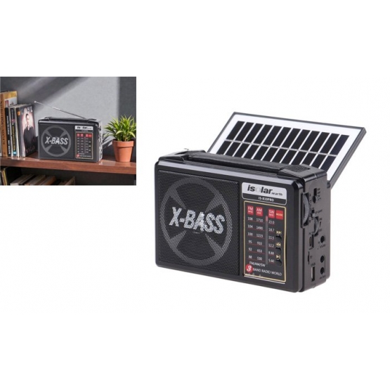 Napelemes 3 sávos rádió IS-810PRO fekete
