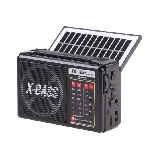 Napelemes 3 sávos rádió IS-810PRO fekete