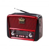 3-pásmové solárne rádio s Bluetooth hnedo-červené KORUNA