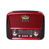 3-pásmové solárne rádio s Bluetooth hnedo-červené KORUNA