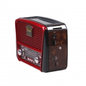 3-pásmové solárne rádio s Bluetooth hnedo-červené KORUNA