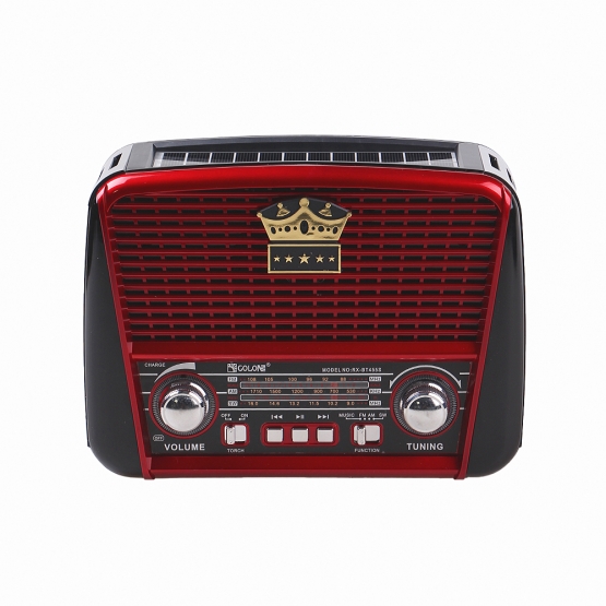 3 sávos napelemes rádió Bluetooth funkcióval fekete-piros KORUNA