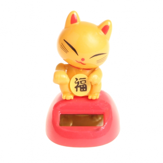 Szoláris táncoló dekoráció Lucky Cat arany