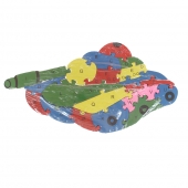 Oktató fa puzzle tank