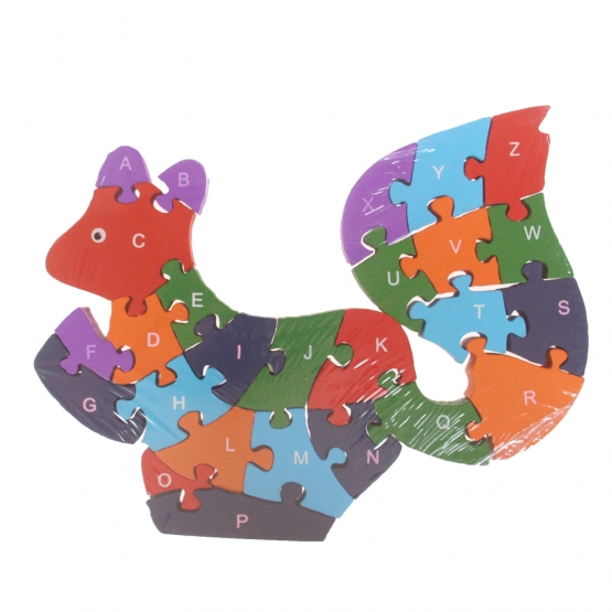 Oktató fa puzzle mókus