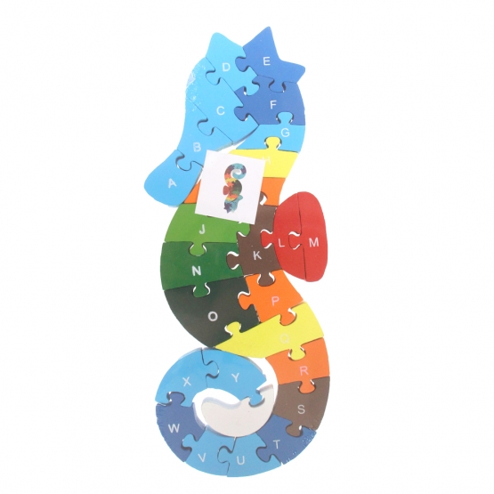 Oktató fa puzzle tengeri ló