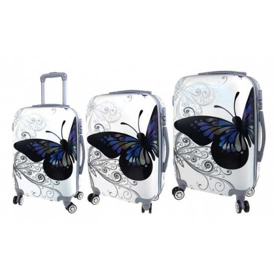 Bőrönd készlet (White Butterfly) - 3db