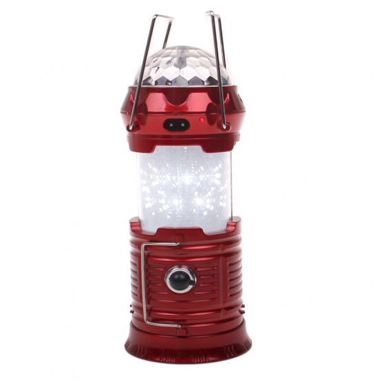 Multifunkčné solárne LED lampáš červená