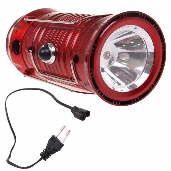 Multifunkčné solárne LED lampáš červená