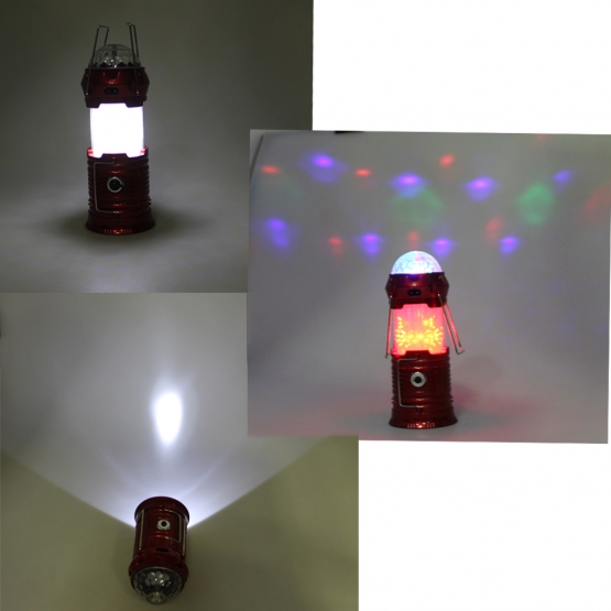 Multifunkčné solárne LED lampáš červená