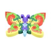 Vzdělávací drevené puzzle  motýľ