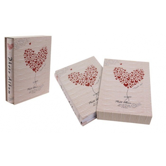 FOTÓALBUM 200 FÉNYKÉPHEZ  SZÍV, KRÉMSZÍNŰ